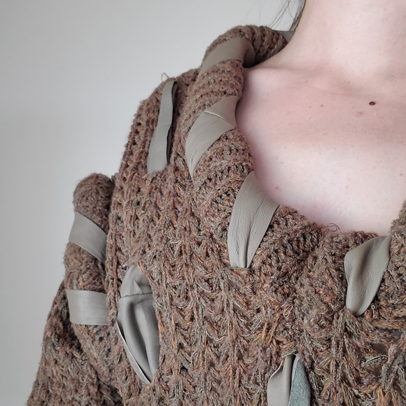 Vintage Mary Farrin browb chunky knit sweater - Picture 3 of 12